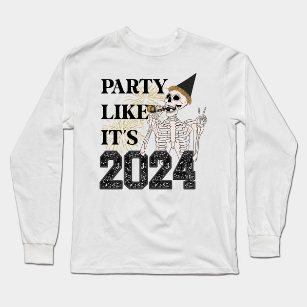 Party like it’s 2024 Long Sleeve T-Shirt by Fourannas